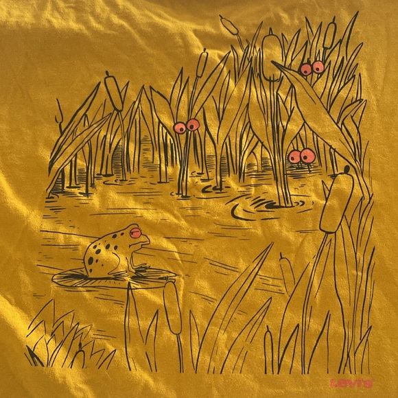 Levi’s size medium T-shirt Tee cute, frog outline, drawing on back and front - Picture 4 of 17